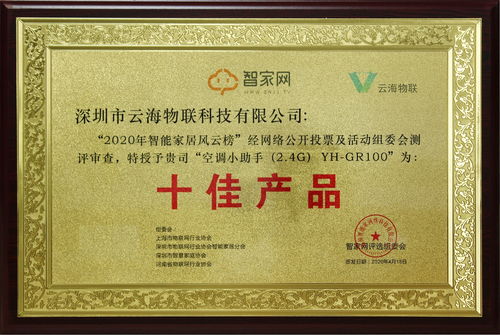 实力过硬 万铮物联旗下“云海物联空调小助手”荣获十佳产品称号